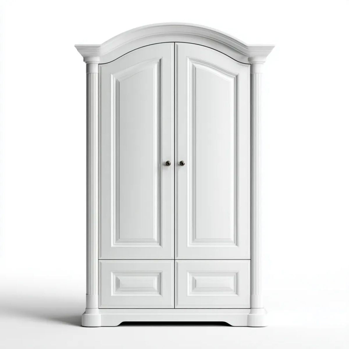 Biała dwudrzwiowa szafa z płyty MDF 110 x 55 x 210 cm, klasyczna