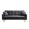 Dwuosobowa sofa z tapicerką poliestrową, grafitowa/brązowa, 158 x 78 x 84 cm