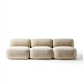 Kremowa modułowa sofa 3-osobowa z tkaniny bouclé poliestrowej, 270 × 95 × 70 cm
