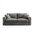 Szara sofa dwuosobowa z poliestru sztruksowego 180 × 90 × 85 cm