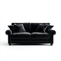 Czarna dwuosobowa sofa aksamitna 180 x 90 x 85 cm