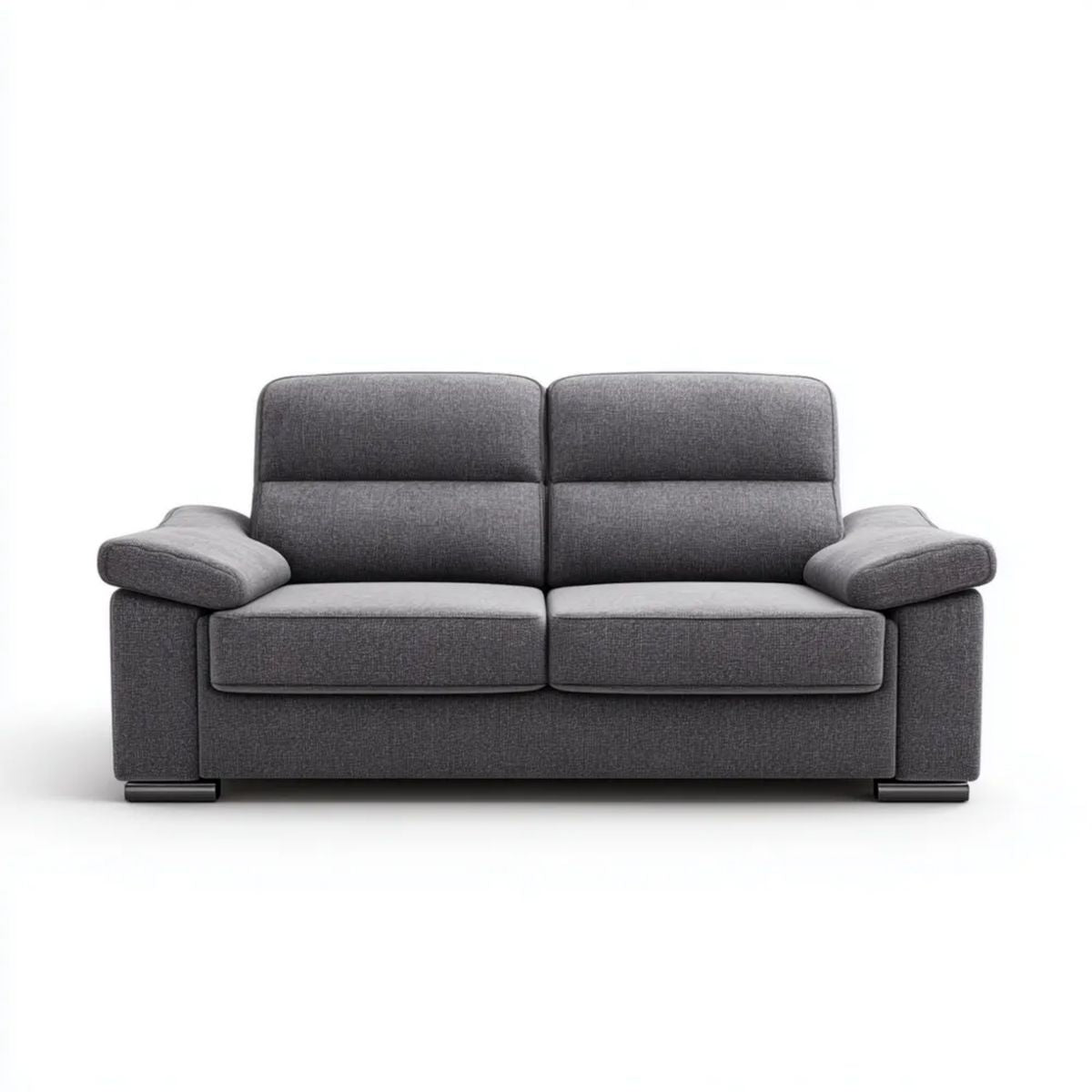 Grafitowa sofa dwuosobowa z tapicerką tkaninową, 170 × 90 × 90 cm