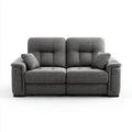 Dwuosobowa sofa z elektryczną funkcją relaks, szara, z tapicerką poliestrową, 170 x 95 x 102 cm
