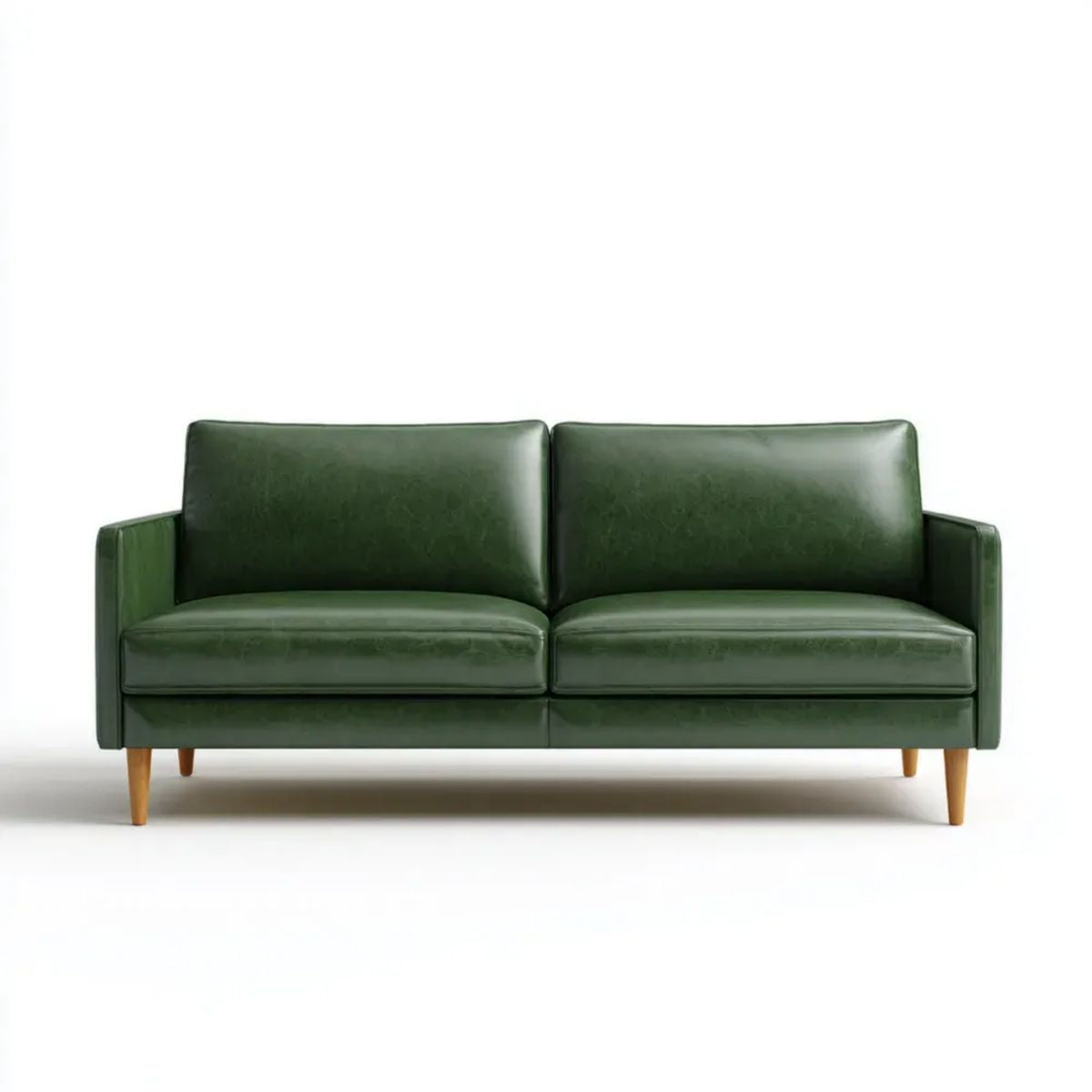 Dwuosobowa sofa z ekoskóry PU, ciemnozielona, 160 × 82 × 80 cm