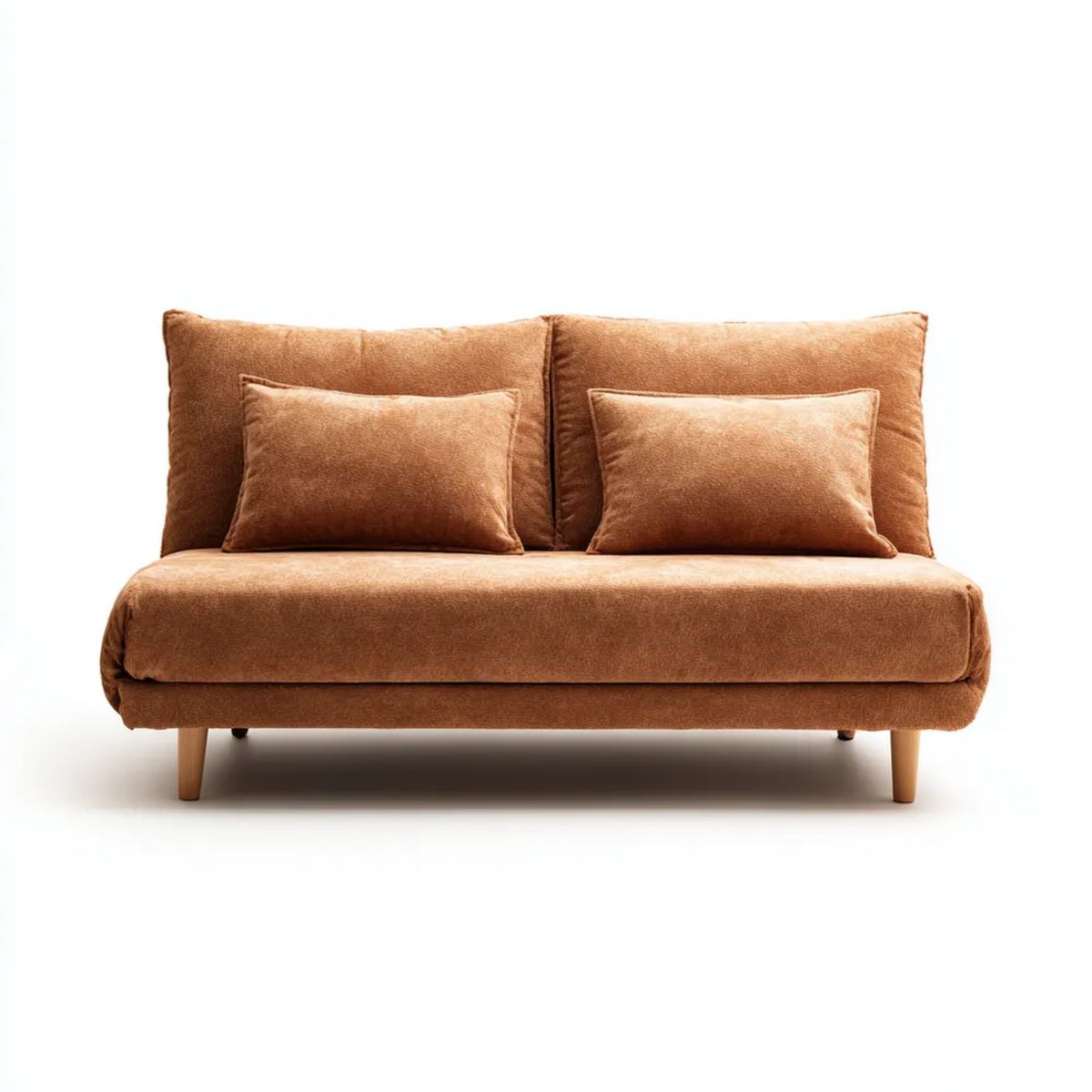 Brązowa sofa dwuosobowa z mikrofibry poliestrowej 160 x 85 x 85 cm