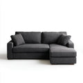 Prawostronna sofa narożna w kształcie L z tkaniny, grafitowa, 230 × 150 × 85 cm