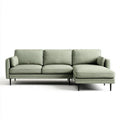 Zielona sofa narożna w kształcie L z prawostronnym szezlongiem, tapicerowana poliestrem, 270 × 160 × 85 cm