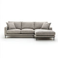 Prawostronna sofa narożna z tkaniny w kształcie L, szara, 280 × 160 × 85 cm