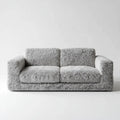 Dwuosobowa sofa z tkaniny futerkowej, szara, 180 × 90 × 78 cm