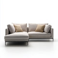 Sofa narożna lewostronna jasnoszara z tapicerką poliestrową 260 × 160 × 85 cm